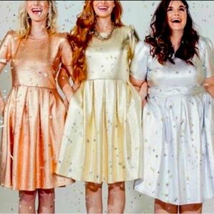 BOGO Retro swing dress• metallic silver• LuLaRoe Elegant Amelia Dress POCKETS